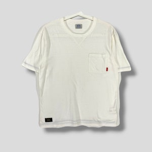 Wtaps plain pocket tshirt Japanese brand streetwear men white tee size Medium made in Japan