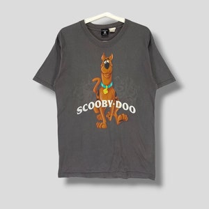 90年代ヴィンテージ スクービー・ドゥー 面白いグレート・デーン犬 Tシャツ ハンナ・バーベラ 漫画キャラクター グレー Tシャツ サイズ ミディアム