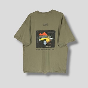Vintage 90s IBM RS6000 operating system promo tshirt computer tech tee supercomputers men green shirt size XLarge
