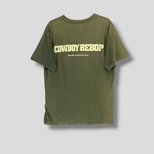 Vintage Cowboy bebop knockin on heavens door anime film tshirts japanese neo-noir space Western anime green sunfaded tee size Medium