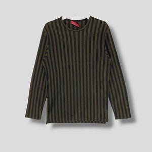 Y&#39;s for men Yohji yamamoto stripe longsleeve tshirt avantgarde designer tee japanese brand streetwear size Medium made in japan