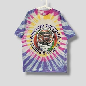 Vintage 90s Furthur festival summer tour tye dye tshirt grateful dead concert tour tee multicolor tour band shirt boho hippie size XLarge