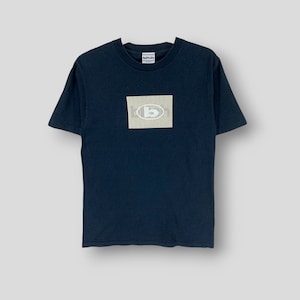 Vintage 90s bitch skateboard logo tshirt collectible streetwear casual outfit single stitch skate tee blue Small