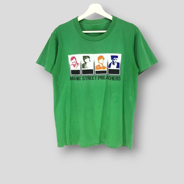 Vintage Manic Street Predicadores retrasados para siempre Camiseta promocional Banda de rock galesa Camiseta de una sola puntada Tamaño pequeño