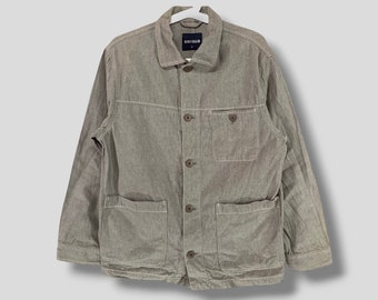 Vintage 1950s Green Cotton Work Jacket – Zip Front Chore Coat