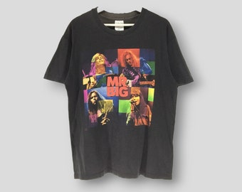 Vintage 90's Mr Big American Rock Band Black Large T Shirt Get