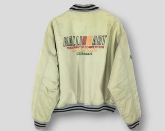 Vintage 90s Ralliart the spirit of competition race and rally clubman bomber jacket collectible JDM mitsubishi racing team jacket Large