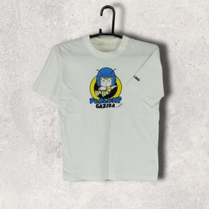ヴィンテージ 90年代 ドクタースランプ ガジラ バイ バードランド Tシャツ 日本の面白い漫画 コレクター向け Tシャツ シングルステッチ ホワイト スモール