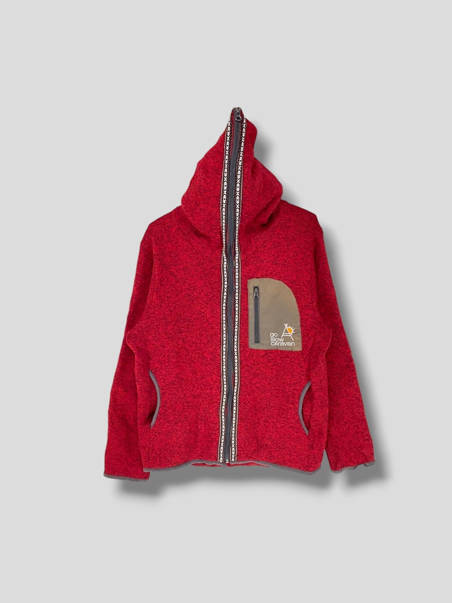 トップス go slow caravan Full-zip Jacket Go Slow Caravan Fleece Multicolour Zipper Jacket - Etsy