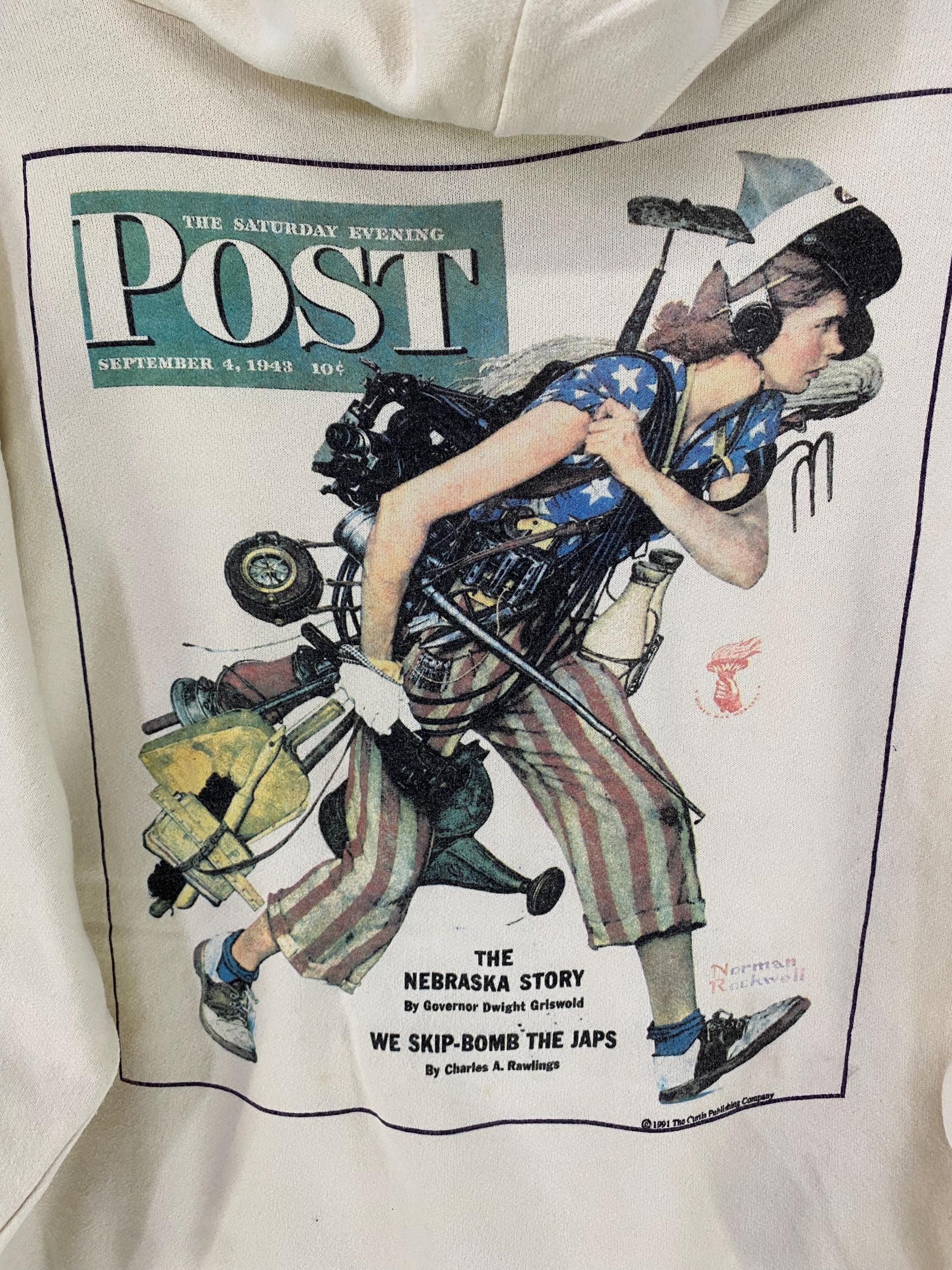 Vintage the Saturday Evening Post Hoodie Sweatshirt Collectible