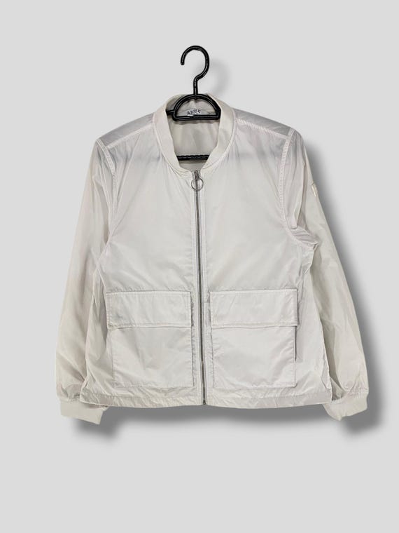 404VintageStore Vintage Y2K Aigle Nylon Jacket Streetwear Casual Outfits Outerwear Light Zip Up Jacket Windbreaker Womenswear White Size 36
