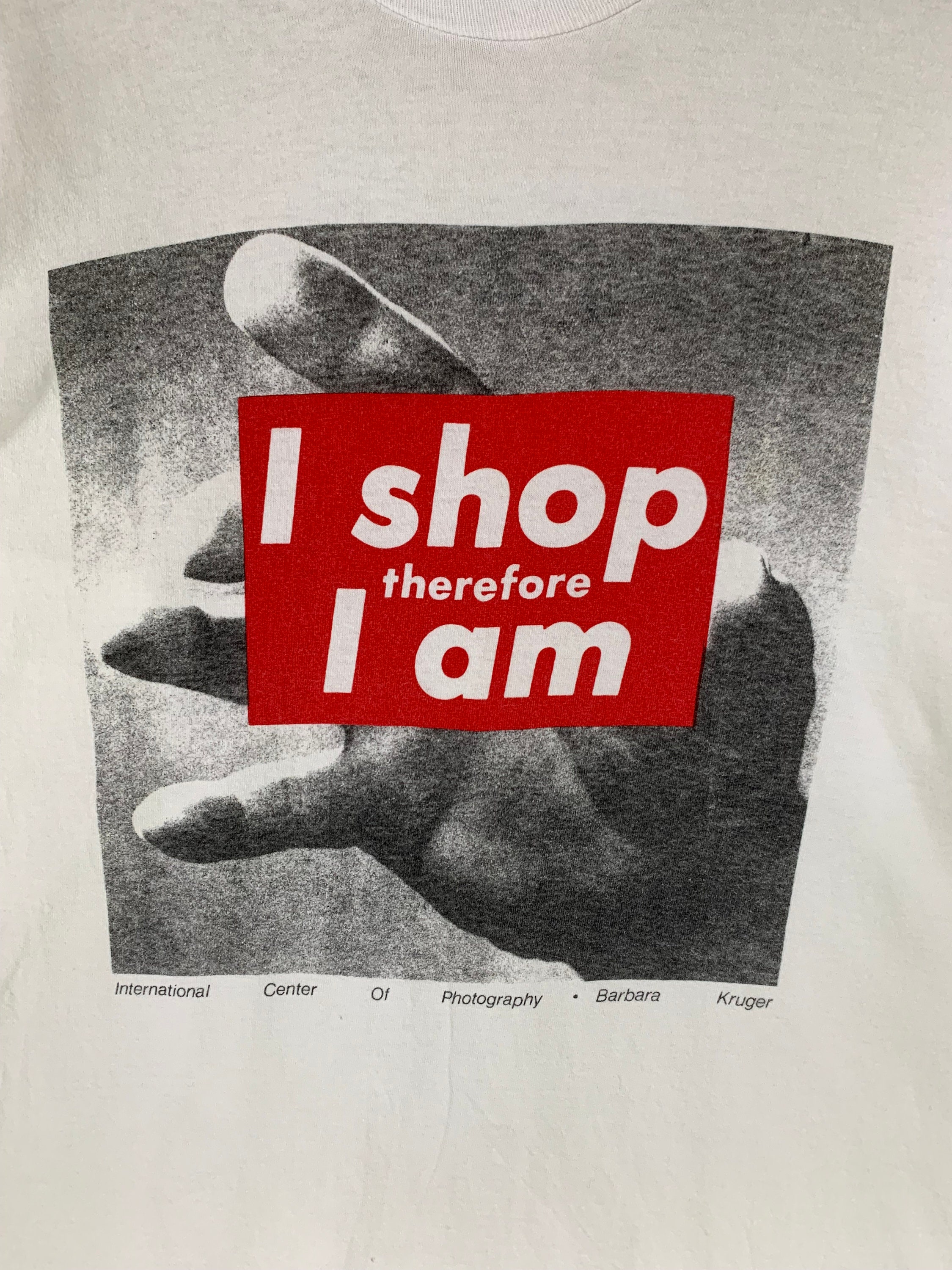 Rare Vintage 90s Barbara Kruger I Shop Therefore I Am Artwork T