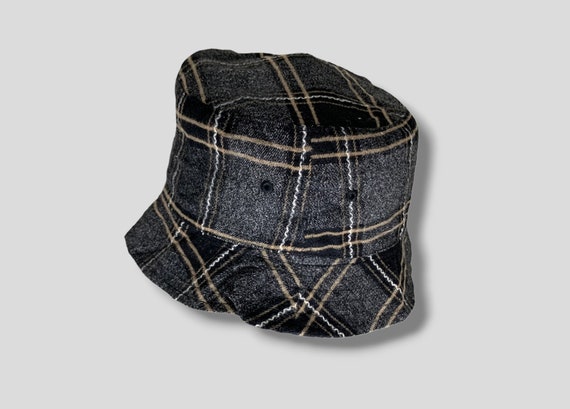 帽子 OLD STUSSY patchwork check bucket hat Vintage Stussy Green/ Blue Reversible Plaid Bucket Hat — RootsBK
