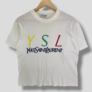 Yves Saint Laurent White Tshirt - Etsy