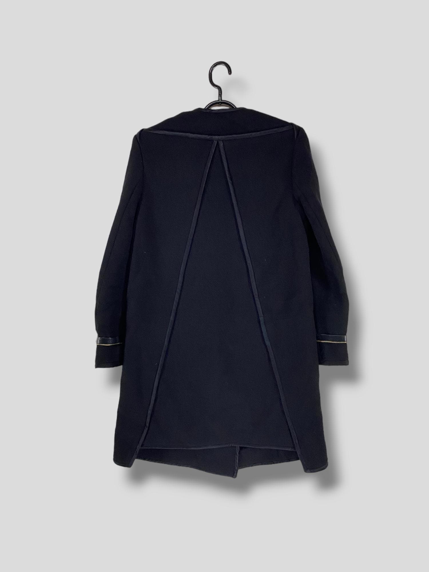 3.1 Phillip Lim Leather Sleeve Buckle Wool Silk Blend Collarless