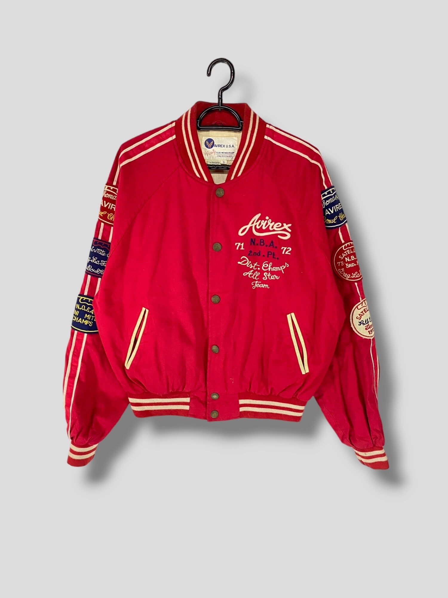 Vintage 90s Avirex Embroidered Logo Patch Varsity Jacket Vintage 90s Avirex Embroidered Logo Patch Varsity Jacket