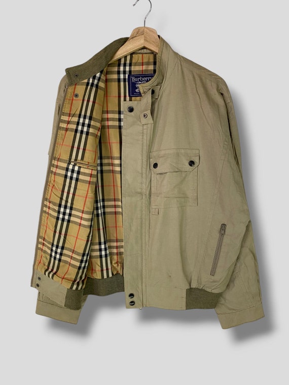 Vintage 70s 80s Burberrys Nova Check Lined Bomber Jacket Designer