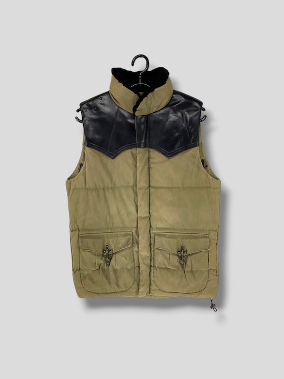 ジャケット・アウター 00s archive grunge down vest y2k BLK Vintage Y2k Black Surf Clasp Pocket Quilted Vest Jacket