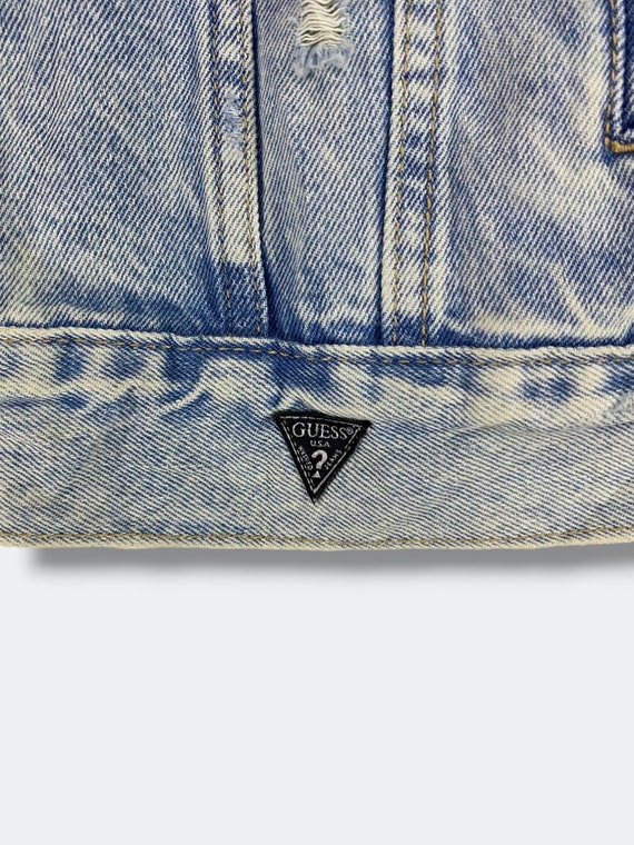 Vintage Y2k Guess distressed denim jacket streetw… - image 6