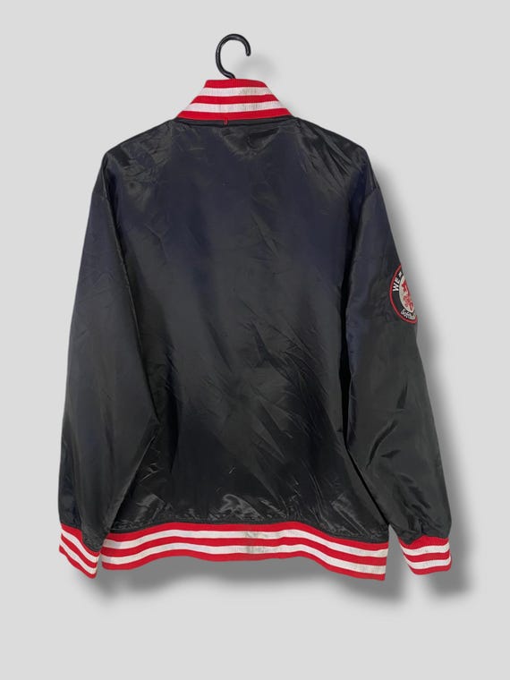 Vintage Fukuoka Softbanks Hawks Embroidered Logo Satin Snap Bomber