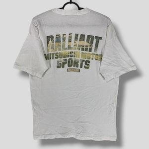 Camisa vintage 90s ralliart mitsubishi lancer evolução 3 mitsubishi motorsports camisa de corrida atlética branca jdm camiseta com ponto único tamanho grande