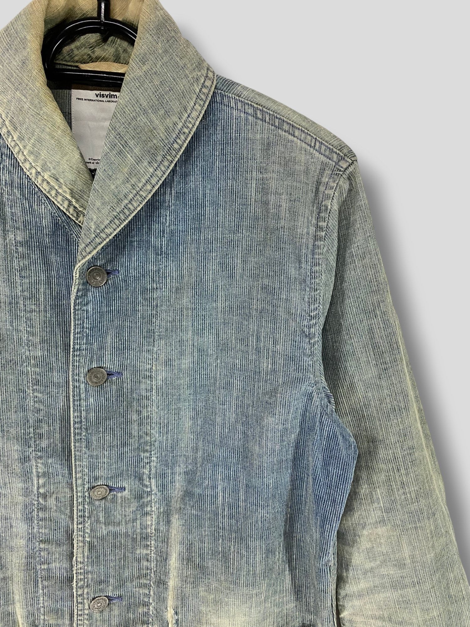 Visvim Shawl Collar Distressed Chore Jacket Workwear Utility USN