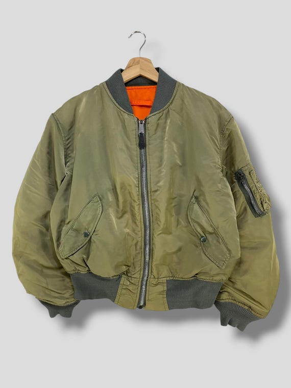 Vintage 90s Alpha Industries Reversible Flight MA-1 Bomber Jacket