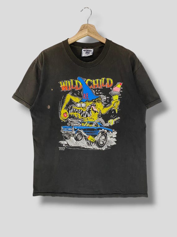 Vintage 90s Ed Big Daddy Roth Rat Fink Wild Child Distressed