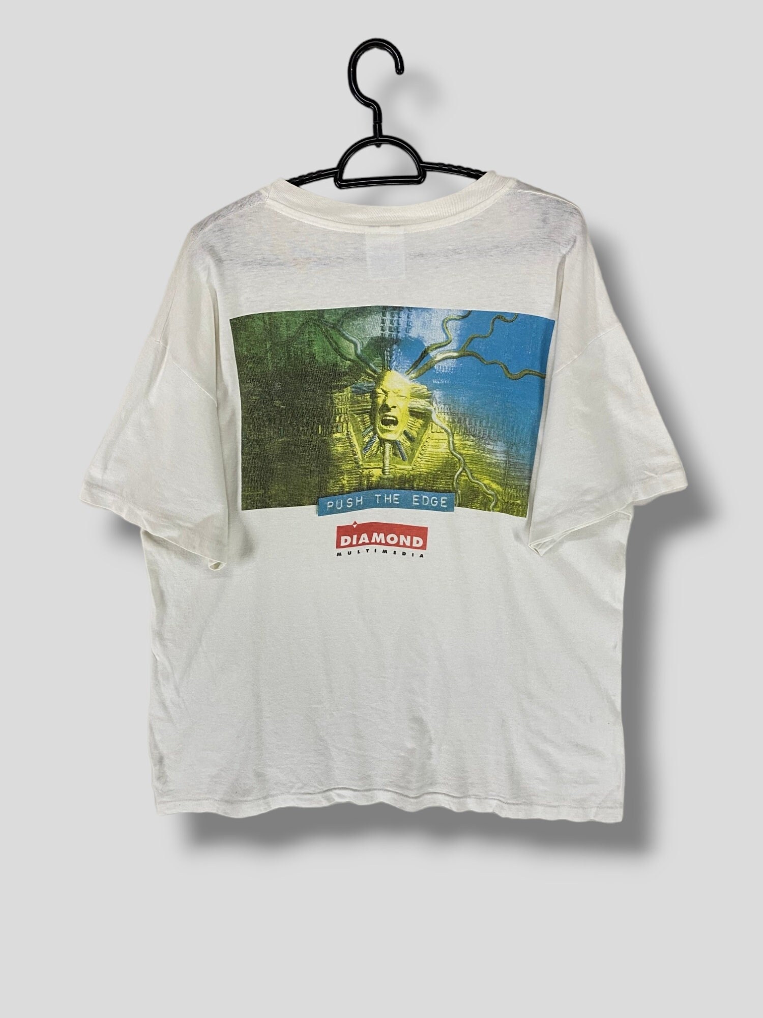 Vintage 90s Diamonds Multimedia Diamond Edge Tshirt Computer
