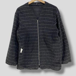 Vintage Undercoverism for rebel wool lining jacket designer casual outfit outerwear undercover light thin wool cardigan jacket gray Medium