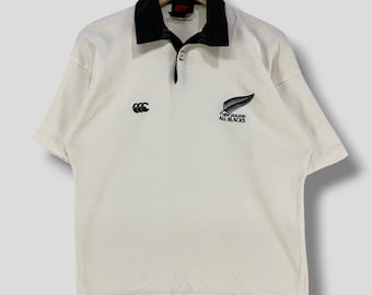 90s Canterbury of New Zealand Rugby Polos Short Sleeve STEINLAGER