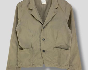 Vintage Vetra le lude herringbone chore jacket french work casual outfit outerwear utility jacket workwear womenswear size 16 made in France
