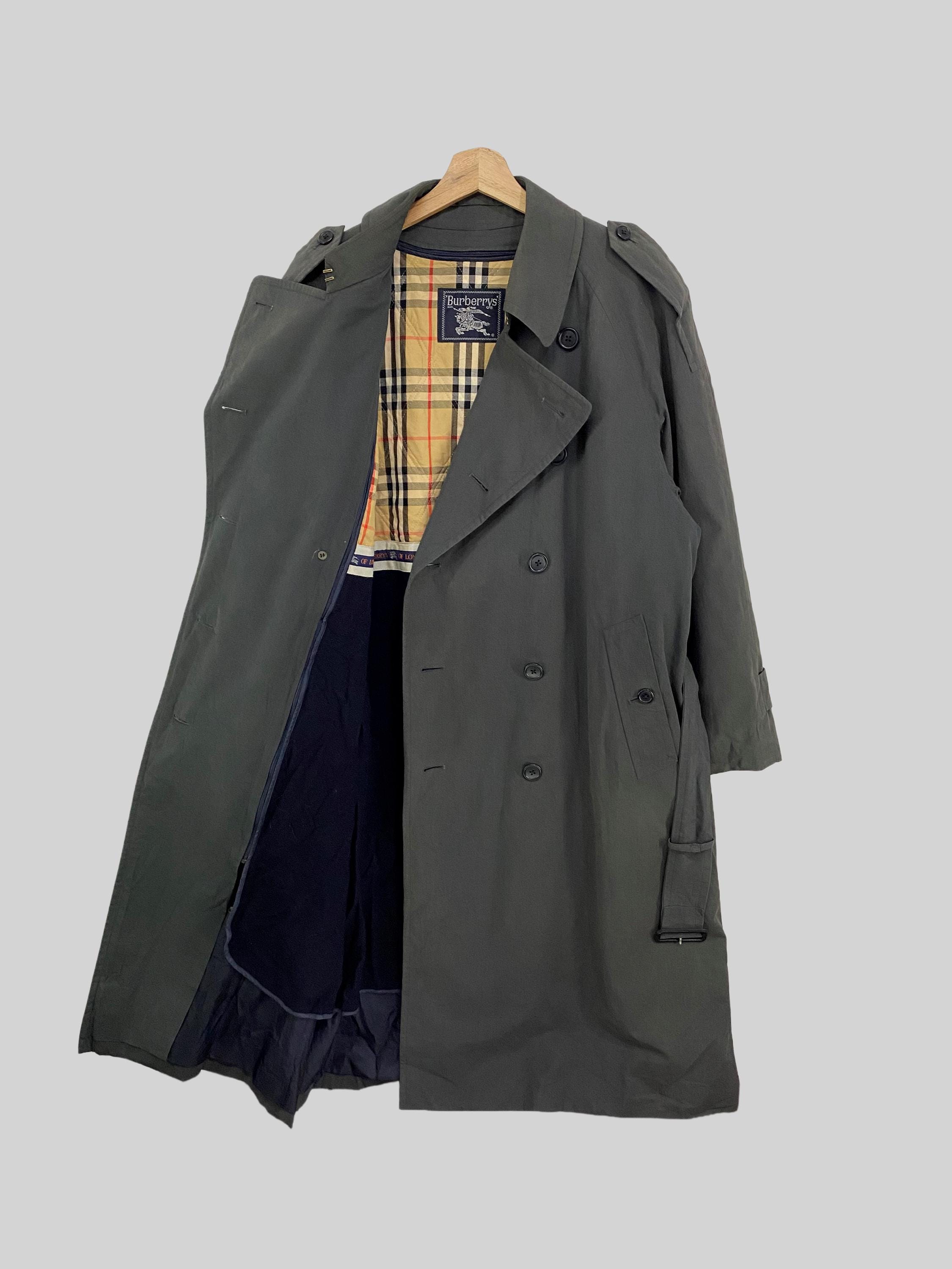 ジャケット・アウター 90s vintage BURBERRY'S trench coat nova Burberry Vintage Trench Coat Black with Liner Nova Check Size 4