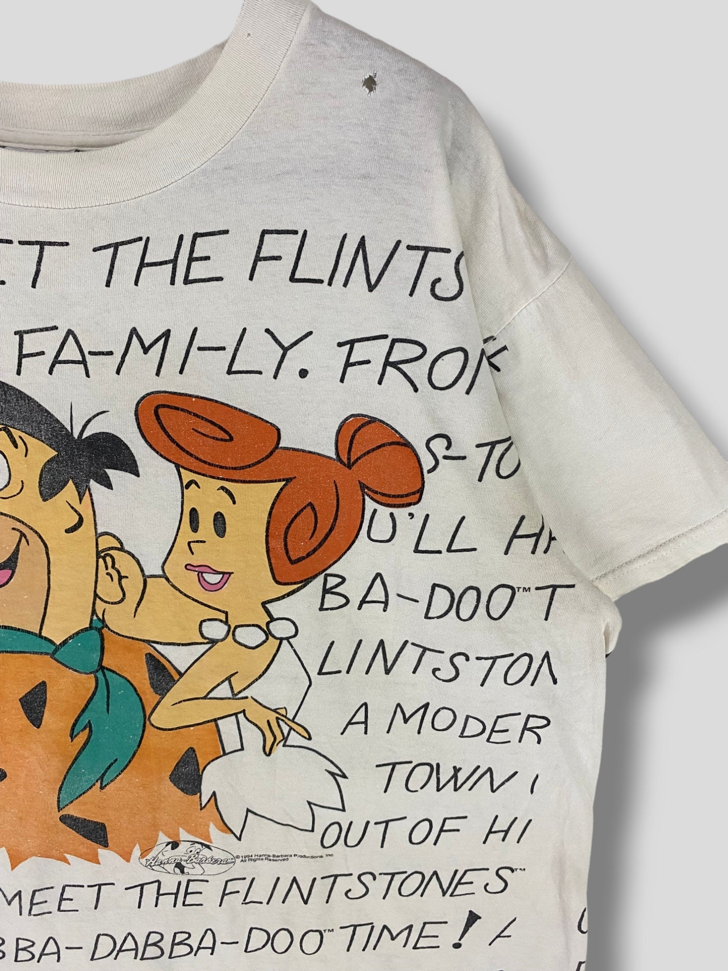 Vintage 90s the Flintstones Allover Print Tshirt American Animated 
