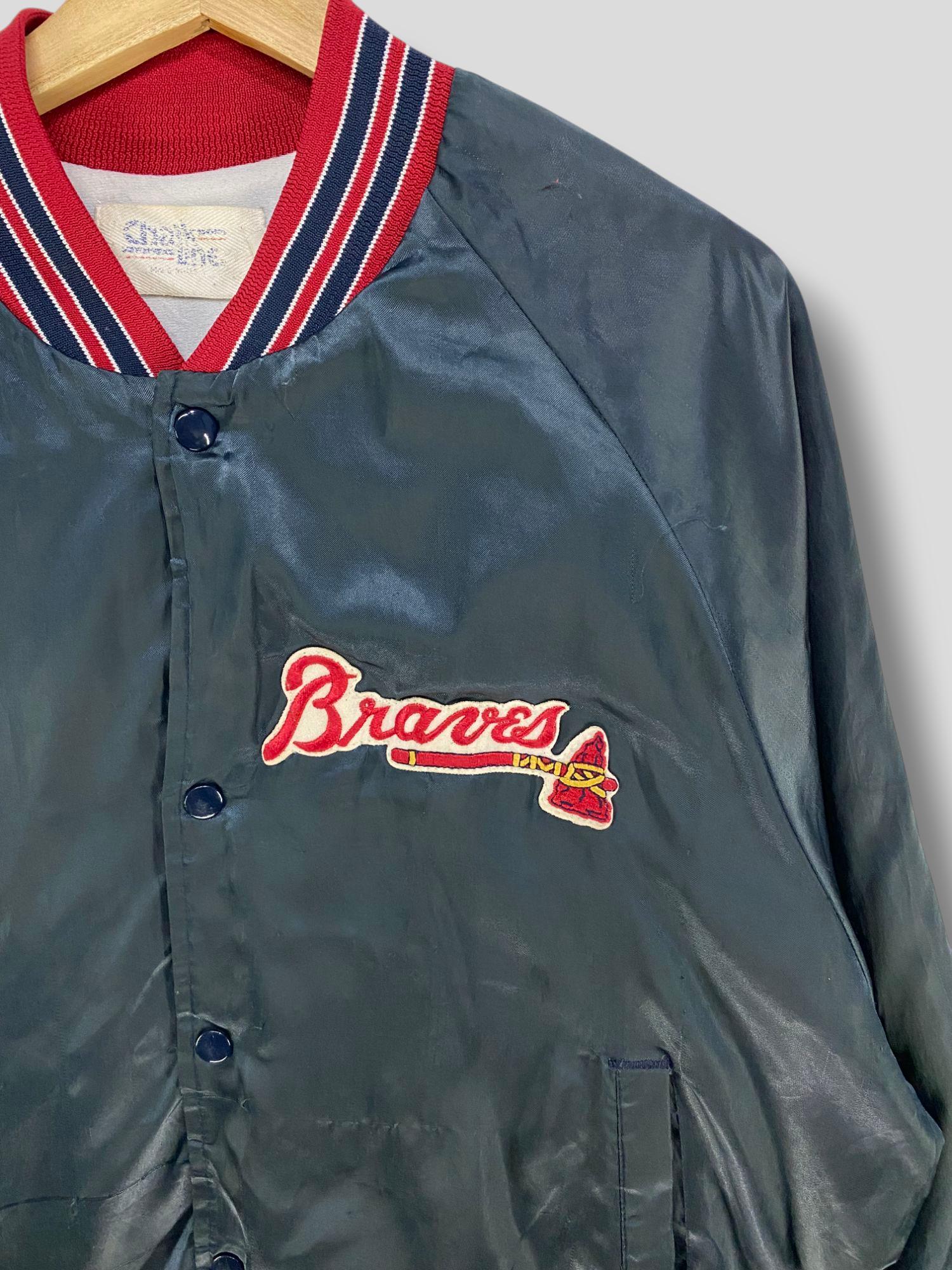 Blouson Bomber Vintage Atlanta Braves Chalk Line Années 90 - Taille XL Bleu Marine - État Parfait