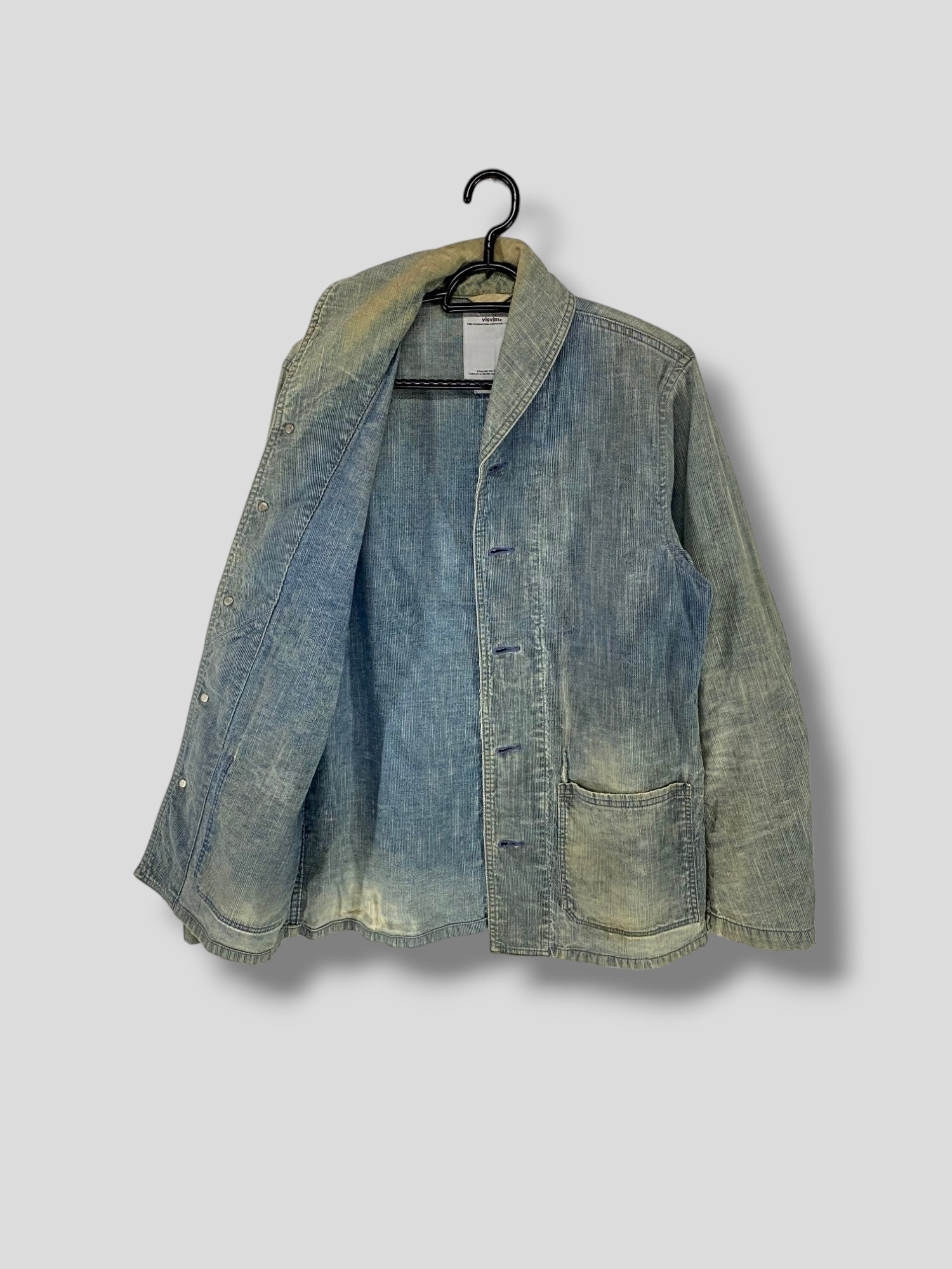 Visvim Shawl Collar Distressed Chore Jacket Workwear Utility USN 