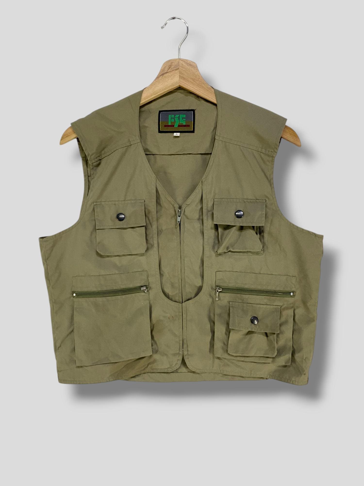 Gilet De Pêche L.L.Bean Homme - Taille M - Vert Olive - Utilitaire Multipoches - Occasion