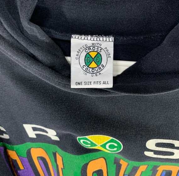 Vintage 90s Cross Colours Spellout Big Logo Hoodies Streetwear Hip