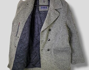Vintage Y2K Tommy Hilfiger Double Breasted Wool Pea Coat Designer