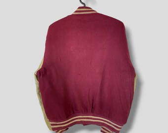 Vintage 60s 70s Butwin Leather Varsity Jacket Athletic Streetwear