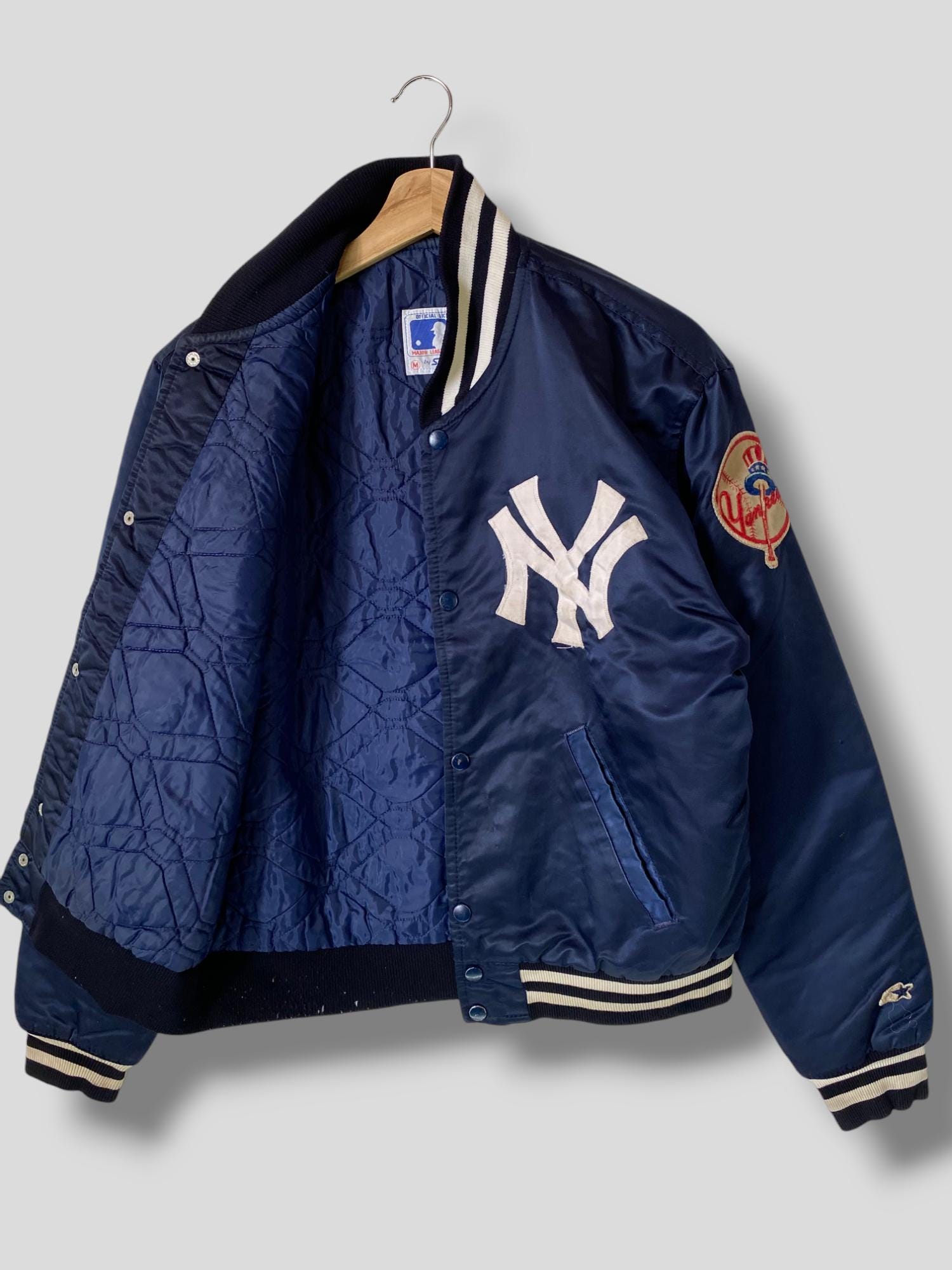 Vintage 90s New York Yankees Quilted Lined Starter Varsity Jacket