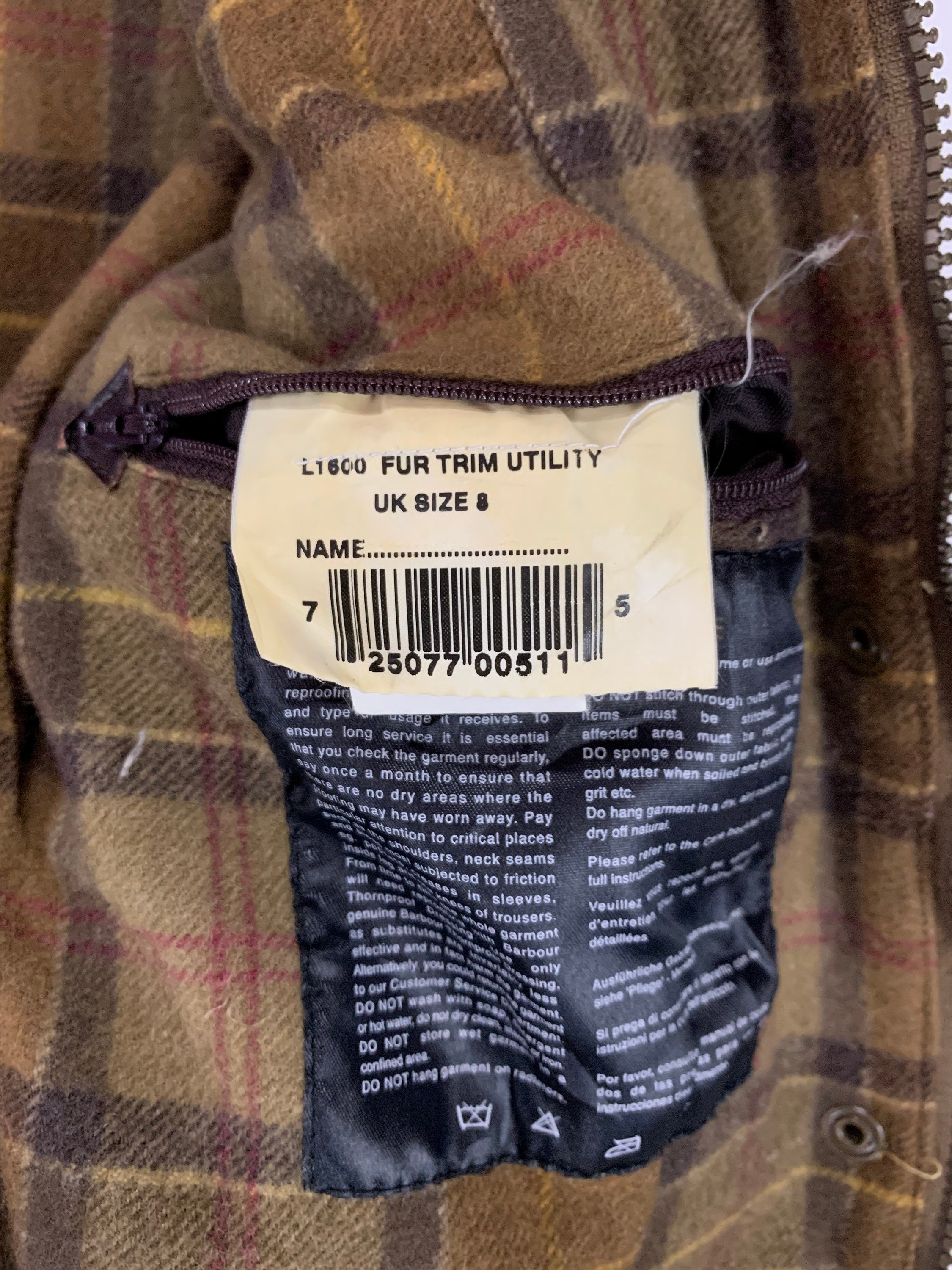 155 BARBOUR FUR TRIM UTILITY ユーティリティー Vintage Barbour Fur Trim Utility Wax Cotton Jacket Brits