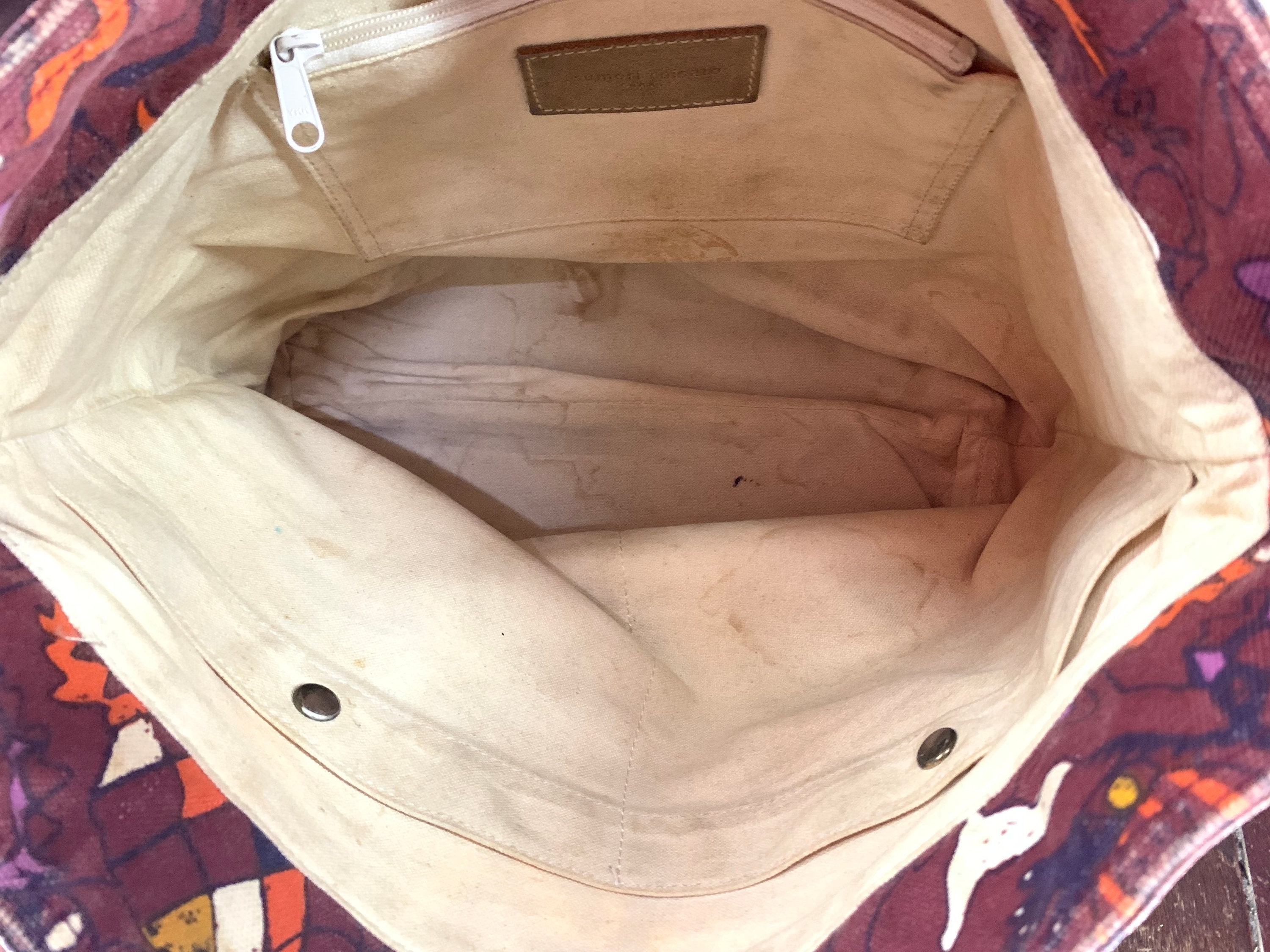 Vintage Tsumori Chisato Carry Canvas Leather Tote Bag