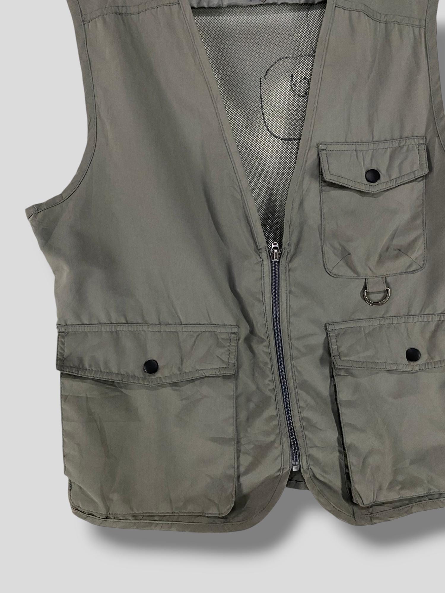 Vintage First Down Nylon Mesh Utility Vest Outdoor Streetwear 