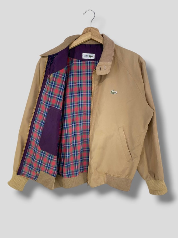 Vintage 90 Lacoste Tartan Plaid Lined Harrington Jacket Rugged