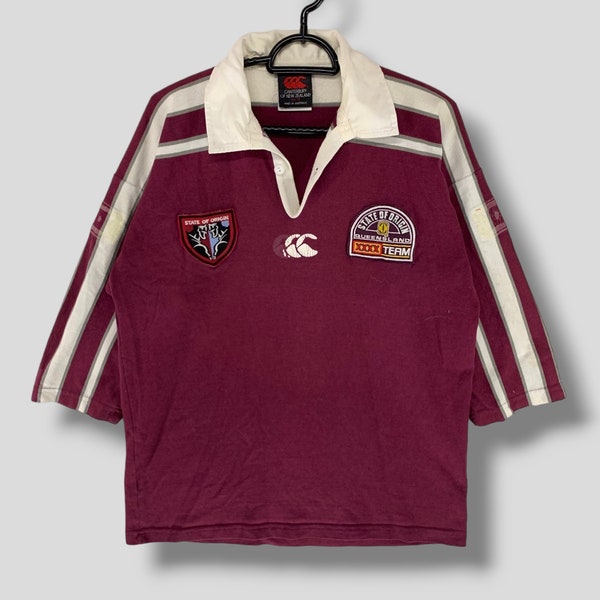 Vintage 90s Canterbury Queensland state of origin rugby jersey collectible rugby athletic sportswear rugby league jersey size Medium