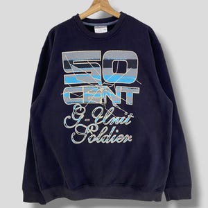 Vintage 50 cent G-unit soldier single promo sweatshirt collectible american rapper hip hop rap sweater crewneck jumper pullover XLarge