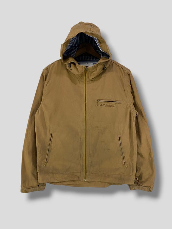 ジャケット・アウター y2k Columbia hooded nylon jacket tech Vintage Y2k Columbia Cotton Canvas Hoodie Jacket Outdoor