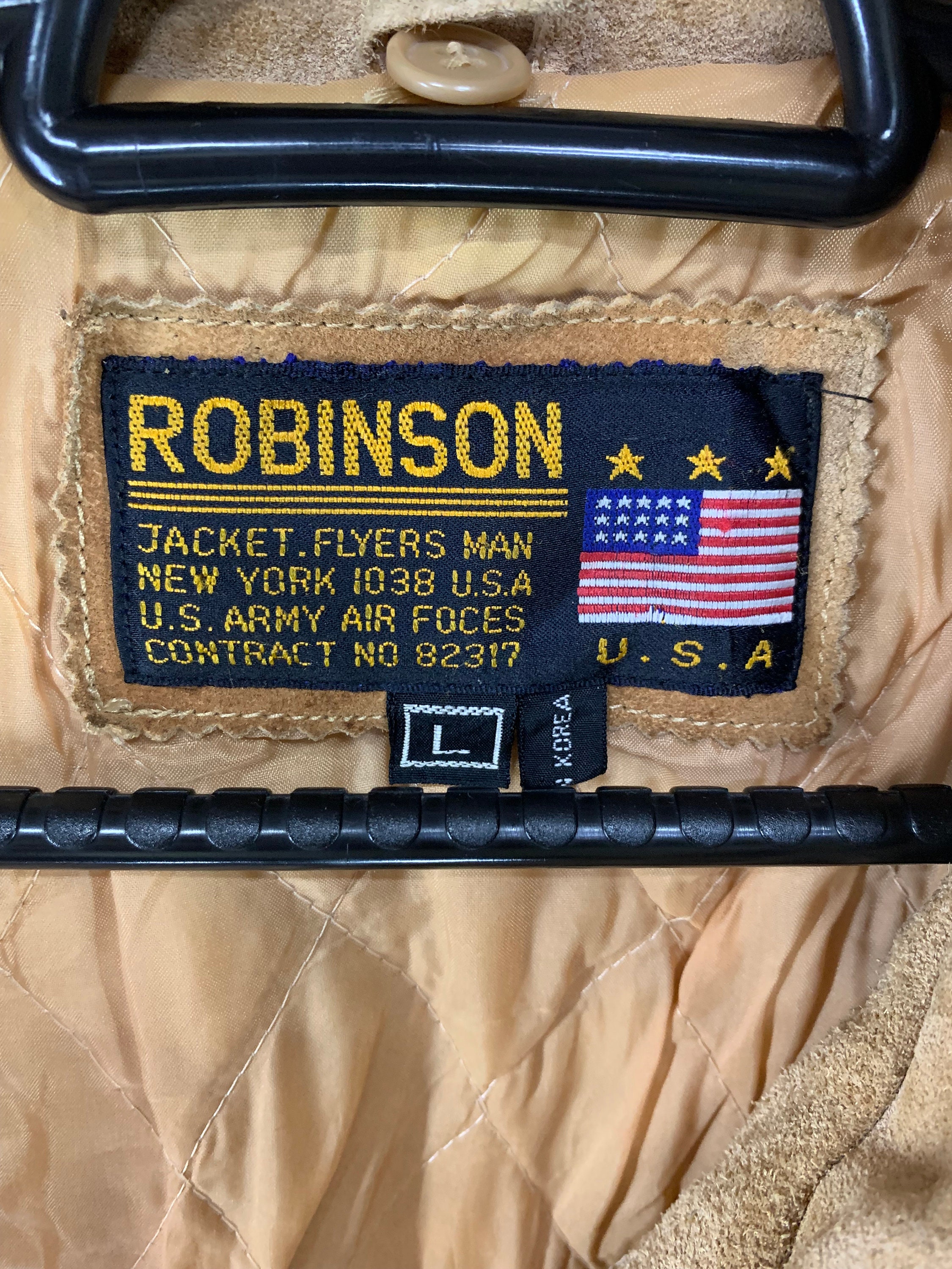 ヴィンテージ 80年代 ロビンソン スエードレザー ボンバージャケット