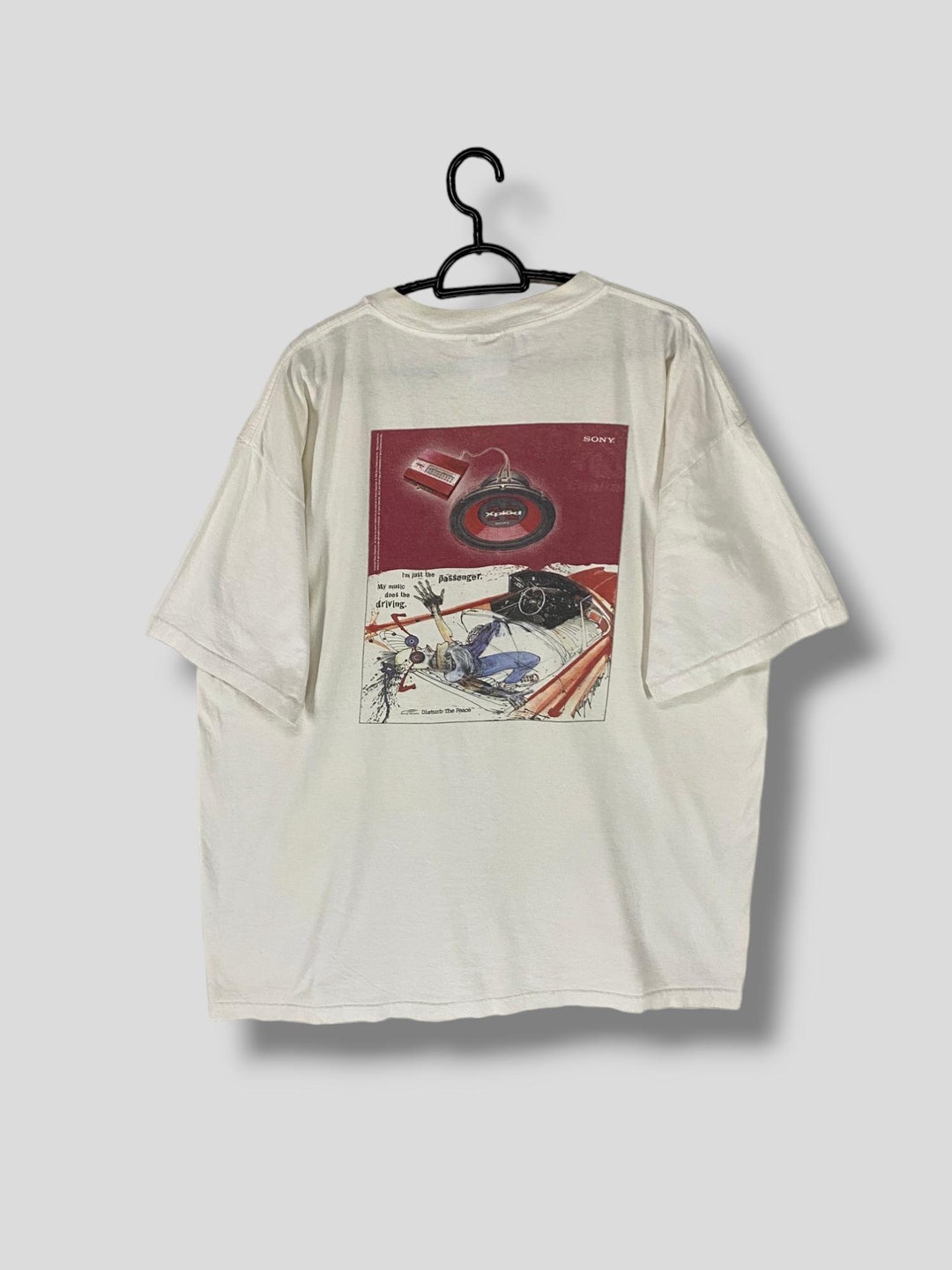 トップス 90s-00s Vintage SONY Dirty T-Shirt 1990s Sony Music Records Single Stitch Tee T Shirt Made in